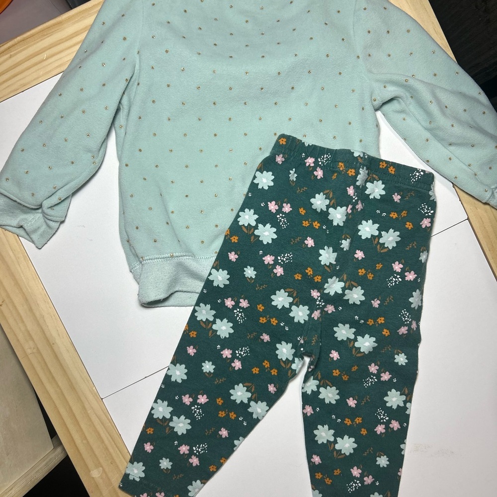 Carter's Mint Ruffle Top with Gold Dots - Picture 5 of 7